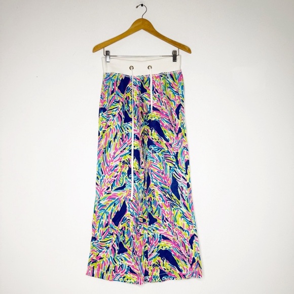 Lilly Pulitzer The Beach Pant Size XS Drawstring Wide Leg Pants - Picture 2 of 8